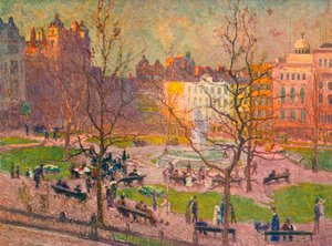 March Sunshine, Leicester Square, 1914 tekijältä Emile Claus