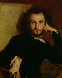 Charles Baudelairen (1821-67) muotokuva 1844 (öljy kankaalle) tekijältä Emile Deroy