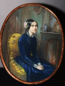 Idalia Poletikan muotokuva (?) (I. Poletikan muotokuva). Emile Francois Dessainin (1808-1882) työ, akvarelli ja pastelli paperille tekijältä Emile Francois Dessain