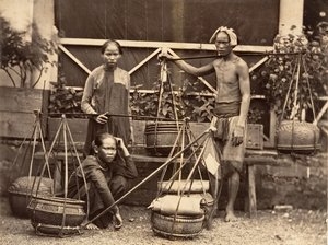 Hedelmäkauppiaat, Cochinchina, 1866. tekijältä Emile Gsell