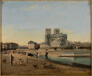 Ranska: Le chevet de Notre-Dame, vue du quai de la Tournelle tekijältä Emile Harrouart