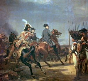 Maalaus Napoleonista Jenan taistelussa, 1800-luku. tekijältä Emile Jean Horace Vernet