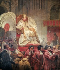Paavi Pius VIII (1761-1830) Pietarissa Sedia Gestatoriassa, 1829 (katso myös 182515) tekijältä Emile Jean Horace Vernet