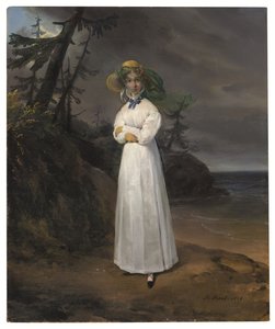 Muotokuva leskikomissista Jean-Henri-Louis Greffulhen maisemassa tekijältä Emile Jean Horace Vernet