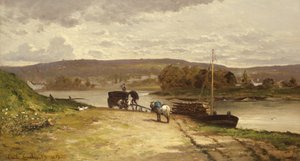 Jokimaisema, 1837 tekijältä Emile Lambinet