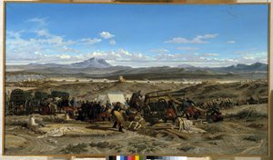 Leiriytyy keskipäivällä. Emile Loubonin (1809-1863) maalaus. Öljy kankaalle. Musee Granet, Aix en provence