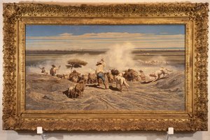 Emile Loubonin (1809 - 1863) lauman paluu, öljy kankaalle, 0,91 x 1,70 cm. Kuvataidemuseo Toulonissa.