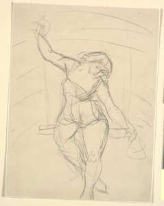 Naistaiteilija istuu trapetsilla tekijältä Emile Othon Friesz