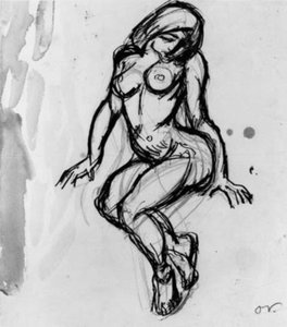 Istuva naismalli, kasvot vasemmalle. tekijältä Emile Othon Friesz