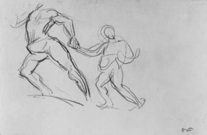 Kaksi hahmoa liikkeessä. tekijältä Emile Othon Friesz