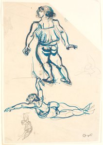 Kolme tutkimusta naisakrobaatista trapetsissa ja kävelyssä. tekijältä Emile Othon Friesz