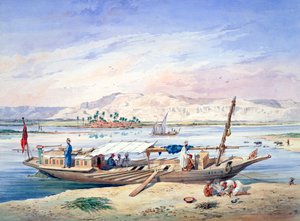 "Vene Niilillä, Egypti", 1800-luku tekijältä Emile Prisse d