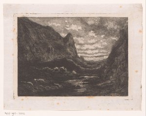 vuoristojärvi tekijältä Emile Puttaert (attributed to)