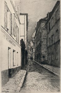 "Rue St Rustique, Montmartre", 1915 tekijältä Emile Rousseau