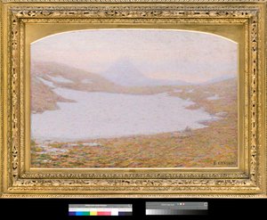 Kevät korkealla vuorella (Vuoret keväällä) Emilio Longonin (1859-1932) maalaus 1912 Yksityinen kokoelma tekijältä Emilio Longoni