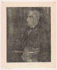 Muotokuva taiteilijan isästä viululla tekijältä Emilius Wilhelmus Dehé (signed by artist)