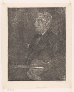 Muotokuva taiteilijan isästä viululla tekijältä Emilius Wilhelmus Dehé (signed by artist)