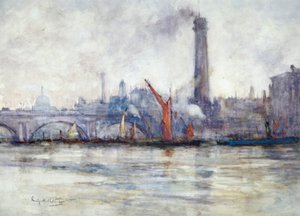 "Waterloon silta ja Pyhän Paavalin kirkko penkereeltä", n. 1875-1934 tekijältä Emily Murray Paterson