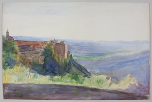 Alhambra, noin 1900. Lyijykynä ja akvarelli