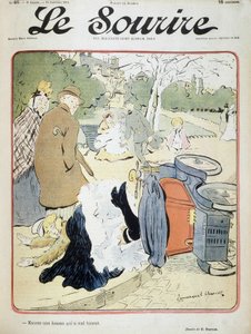 Auto-onnettomuus: "Toinen nainen, joka menee pieleen." Kuvitus: Emmanuel Barcet (1870-1940) - elokuvassa "" Le Smile" 19.1.1901 tekijältä Emmanuel Barcet