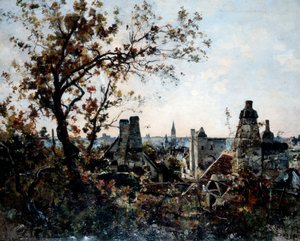Chevalotin torni illalla, 1885 tekijältä Emmanuel Lansyer