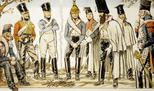 Armee Francaise 1810 vasemmalta oikealle hevonen-leger lancier Houzard-ratsastaja Dutrain Dragon