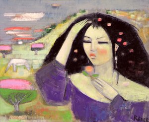 Tomoko Dreaming in English III (öljy kankaalle) tekijältä Endre Roder