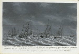 Batavian laivasto Veeren edustalla, 1800 tekijältä Engel Hoogerheyden