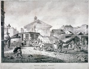 Covent Garden Market, Westminster, Lontoo, 1815 tekijältä Engelmann and Company
