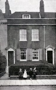 387, Commercial Road, Portsmouth, Hampshire, Charles Dickensin syntymäpaikka 7. helmikuuta 1812, noin 1900 tekijältä English Photographer