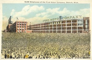 50 000 Ford Motor Companyn työntekijää, Detroit, Michigan (värikuva) tekijältä English Photographer