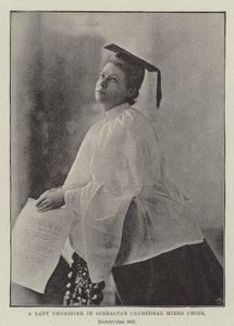 Lady Chorister in Gibraltar Cathedral Sekakuoro, perustettu 1887 tekijältä English Photographer