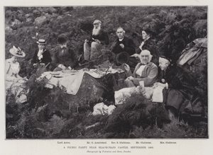 Piknik-juhlat lähellä Blackcraig-linnaa, syyskuu 1893 tekijältä English Photographer