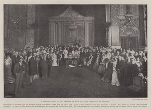Uuden-Seelannin kolonistien esitys herra Seddonille Lontoossa tekijältä English Photographer
