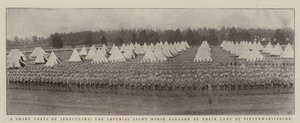 Älykäs epäsäännöllisten joukko, keisarillinen valohevonen paraati heidän leirillä Pietermaritzburgissa tekijältä English Photographer