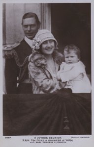Iloinen jälleennäkeminen, TRH Yorkin herttua ja herttuatar vauvan prinsessa Elizabethin kanssa (m/v kuva) tekijältä English Photographer