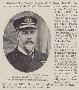 Amiraali Sir C F Hotham, uusi Portsmouthin komentaja tekijältä English Photographer