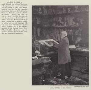 Adolf Menzel studiossaan tekijältä English Photographer