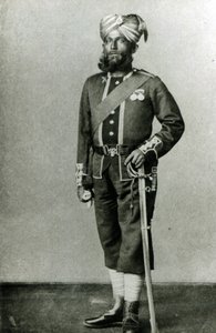 Bengalin jalkaväki, n. 1900 (mv/w valokuva) tekijältä English Photographer