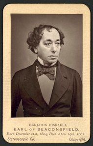 Benjamin Disraeli, Earl of Beaconsfield, muistovalokuvakortti (m/w kuva) tekijältä English Photographer