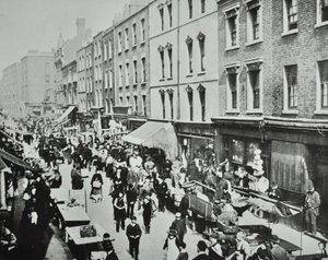 Brick Lane Market, Brick Lane: yleiskuva, 1895 tekijältä English Photographer