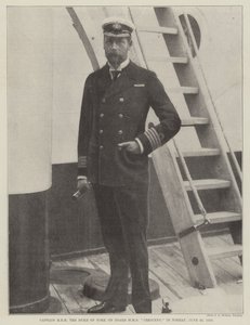Kapteeni HRH Yorkin herttua HMS Crescent -aluksella Torbayssa 25. kesäkuuta 1898 tekijältä English Photographer