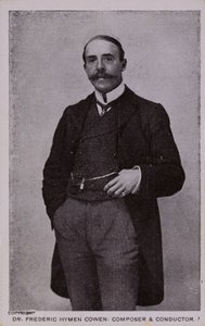 Tohtori Frederic Hymen Cowen, säveltäjä, pianisti ja kapellimestari (1852-1935) tekijältä English Photographer