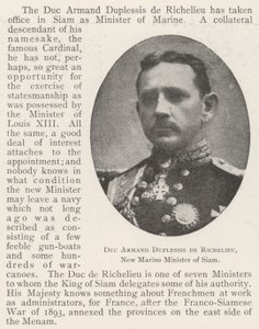 Herttua Armand Duplessis de Richelieu, Siamin uusi meriministeri tekijältä English Photographer