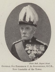 Kenraali Sir Frederick C A Stephenson, GCB, Towerin uusi konstaapeli tekijältä English Photographer