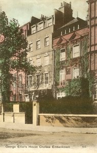 George Elliotin talo, Cheyne Walk, Chelsea Embankment, Lontoo (värillinen kuva). tekijältä English Photographer