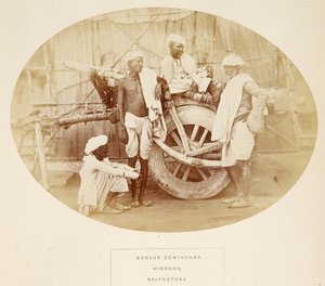 Goojur Zemindars, Hindoos, Rajpootana, J. Forbes Watsonin teoksesta The People of India, julkaistu 1868 (albumiprintti)