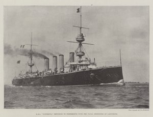 HMS Powerful palasi Portsmouthiin Ladysmithin Naval Defendersin kanssa tekijältä English Photographer