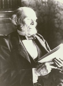 Herbert Spencer, muotokuva, lukeminen (m/w kuva) tekijältä English Photographer