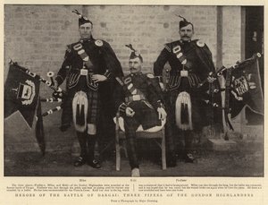 Dargain taistelun sankarit, kolme Gordon Highlandersin piiperiä tekijältä English Photographer